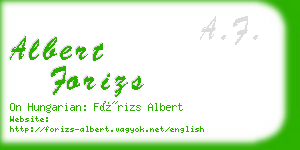 albert forizs business card